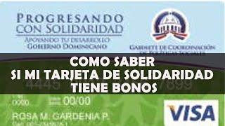 COMO SABER SI MI TARJETA DE SOLIDARIDAD TIENE BONOS