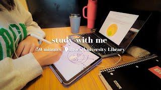 a 50-minute study with me in Brock library | Fireplace ambience🪵