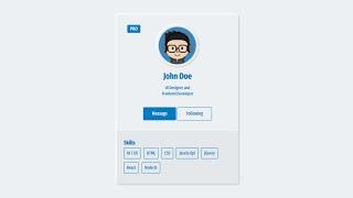 Cool Profile Card Design with HTML CSS - [HowToCodeSchool.com]