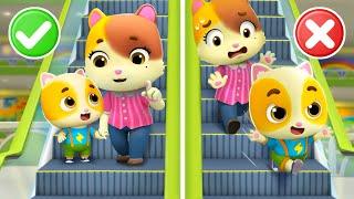 Baby Takes the Escalator | Safety Tips for Kids | Cartoon | Nursery Rhymes | Kids Songs | BabyBus