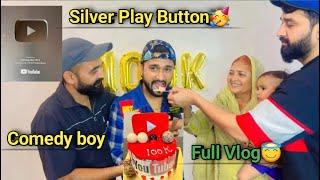 Silver Play Button Aa gyameri Batijiya nu ditta mai Surprise 