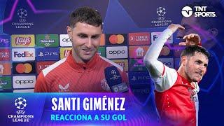 ¡SANTI GIMÉNEZ REACCIONA A SU PRIMER GOL EN LA UEFA CHAMPIONS LEAGUE!