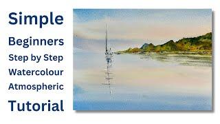 Simple Step by Step Atmospheric Watercolour Seascape Tutorial For Beginners & Improvers