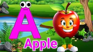 Phonics song with Two Word A for Apple ABC alphabet song with sound, for children #abcd #kidssong