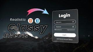 Realistic Glassy Login Form Using HTML And CSS | CSS Glassmorphism Effects | WebKitCoding