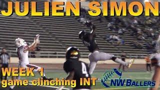 JULIEN SIMON with the game-clinching INT with 1:25 left WEEK 1 #NWBigPlay