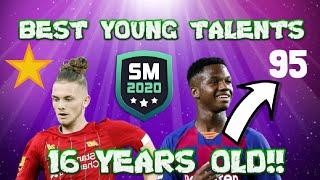 BEST YOUNG PLAYERS AND THEIR FUTURE RATINGS ON SM20  16 YEAR OLD TALENTS | Soccer Manager 2020