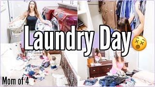 *HUGE* WEEKLY LAUNDRY ROUTINE 2021 || LARGE FAMILY LAUNDRY DAY || MOM OF 4 CLEAN WITH ME| FITBUSYBEE