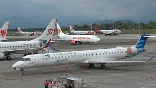 Tampak Jelas, Proses Landing dan Take Off Pesawat Terbang di Bandara Sultan Hasanuddin Makassar