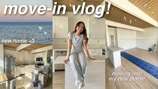 MOVE IN VLOG!  empty apartment tour, unpacking, living alone, shopping, etc!