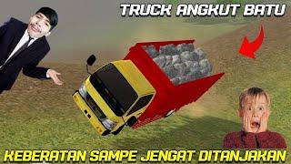 TRUK INI JENGAT DI TANJAKAN KARENA BERAT MUAT BATU GUNUNG !!