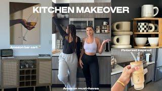 PINTEREST INSPIRED KITCHEN MAKEOVER | Amazon must haves, target haul, setting up bar cart