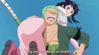 One Piece funny moment - Zoro carries Tashigi