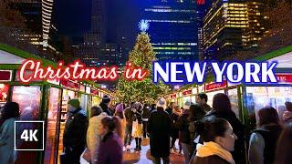 Manhattan Holidays  New York City Walking Tour 4K