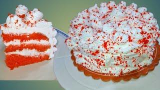 How to make red velvet cake plain cream cake recipe at home