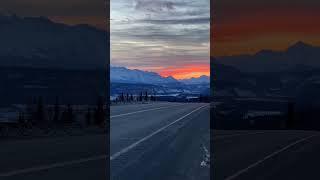 Winter #sunsets in #alaska are insanely beautiful  #sunset #mountains #ontheroad