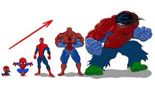 SPIDER-MAN Growing Up Evolution Baby to Adult Drawing  @EasyLittleDrawings