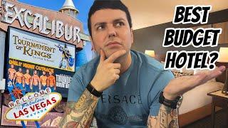 Excalibur Hotel & Casino | Royal Tower King Room Tour & Review | Best Cheap Vegas Hotel?