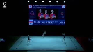 Aleksei GERMANOV, Anton KOLOBOV & Petr PERMINOV (RUS) - 2021 Aerobics European bronze medal, trio