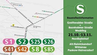 S-Bahn Berlin Bauinfo | Nordkreuz (S1, S2, S25, S26, S41, S42, S8, S85)