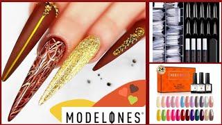 SUPER EASY DIY MARBLE  NAIL TUTORIAL for BEGINNERS | Modelones XXL Stiletto Nail Tips & Gel Polish