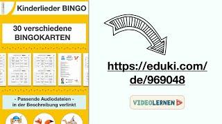 BINGO Kinderlieder BINGO Hörquiz *1* kurzer Einblick in die Materialien https://eduki.com/de/969048