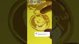 Drawing Doge in The Infinity ️ Zoom Art Gallery |STiCkY Art  #art #satisfying #shorts #dogecoin