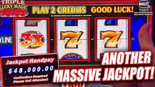 $50,000 PLUS IN MASSIVE JACKPT WINS  TRIPLE LUCKY MAGIC 777 SLOT MACHINE  HIGH LIMIT SLOTS