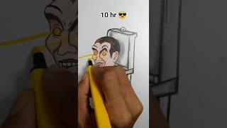 How to Draw Skibidi Toilet in 10sec, 10mins,10hrs #shorts