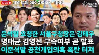  [241114] 윤석열 요청한 서울구청장은 김태우 명태균 김영선 구속여부 곧 발표 이준석발 공천개입의혹 폭탄 터져