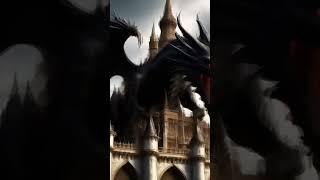 черный дракон на белом замке