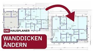 Wanddicken ändern im 3D Hausplaner