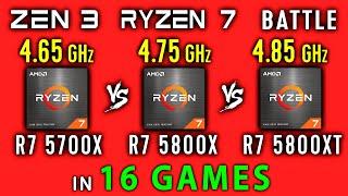 Ryzen 7 5700X vs Ryzen 7 5800X vs Ryzen 7 5800XT - 16 Games | R7 5700x vs R7 5800x vs R7 5800XT