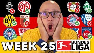 2024/25 BUNDESLIGA PREDICTIONS - WEEK #25