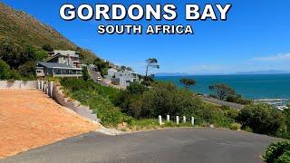 DRIVING around GORDONS BAY TOWN in SOUTH AFRICA 4K (60fps)