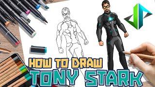 [DRAWPEDIA] HOW TO DRAW *NEW* TONY STARK SKIN from FORTNITE - STEP BY STEP DRAWING TUTORIAL