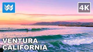 [4K] Sunset at Ventura Harbor Village in Ventura, California USA - Walking Tour & Travel Guide 