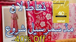 Nishat linen Biggest Mid  Summer Sale Start Today 40% Off ||  nishat linen summer collecti 2024 sale