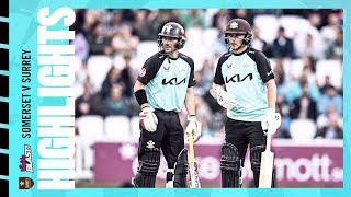 Surrey fall short against Somerset despite century stand between Curran and Burns | Vitality Blast