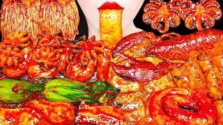 ASMR MUKBANG| Spicy FLEX Seafood Boil Lobster, Sausage, Octopus, Enoki Mushroom Cooking&Eating 먹방