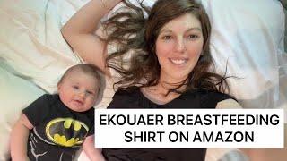 EKOUAER BREASTFEEDING SHIRT DISCRETE NURSING SHIRT - HOW TO BREASTFEED IN THE SIDE LYING POSITION