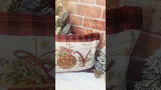 "JOY" Christmas Pillow w/tassels using DT Placemats #diy #crafts #christmas #holiday #joy #pillow