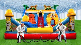 ENDLESSLY INFLATING A HUGE BOUNCY HOUSE