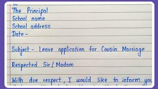 Application for marriage leave to principal in english