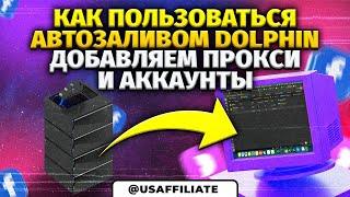 Как работать с автозаливом Dolphin? Как добавить аккаунты и прокси в автозалив долфин?