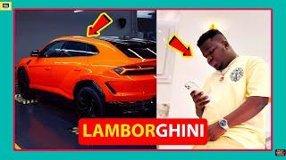 Abu Trica dey hold pass Medikal den Shatta Wale combined as his lamborghini urus land in Ghana