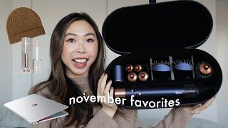 NOVEMBER FAVORITES | winter accessories, the best brow gel & liquid highlighter, dyson airwrap