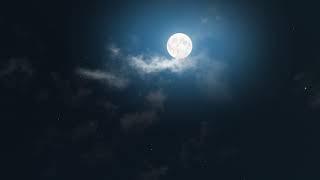 Video Background Stock Footage Free ( in the night sky mystical moon, full moon in the clouds )