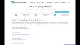 Texas Property Records (Search Tax, Land, Real Estate Records Online).