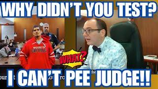 IRKED JUDGE FLEISCHER BLOWS UP AT PEE SHY DEFENDANT!